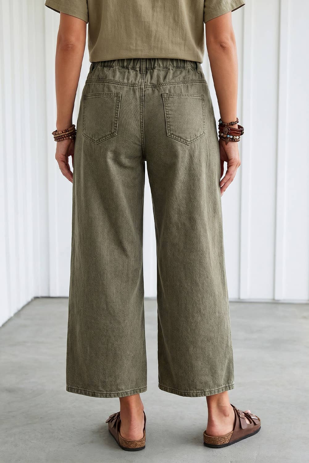 Square Patch Pocket Ankle-Length Barrel Jeans - Pre-order only