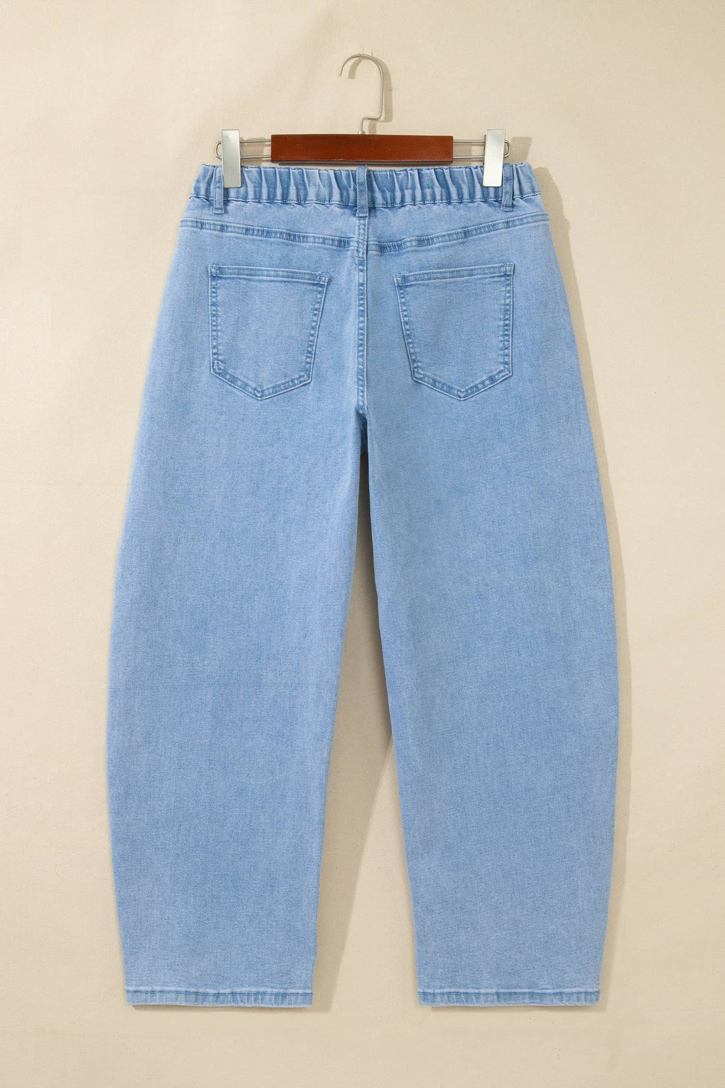 Square Patch Pocket Ankle-Length Barrel Jeans - Pre-order only