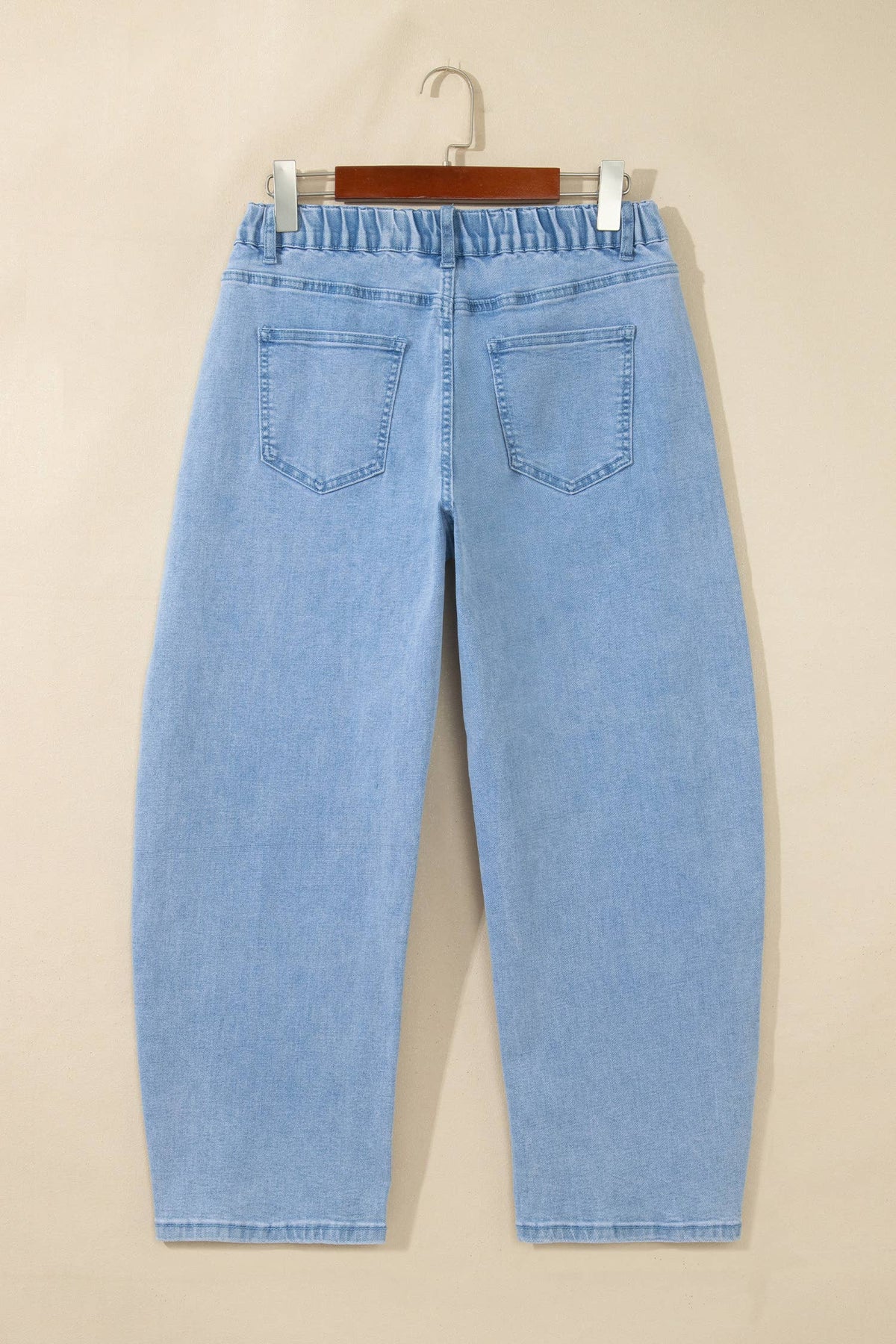 Square Patch Pocket Ankle-Length Barrel Jeans - Pre-order only