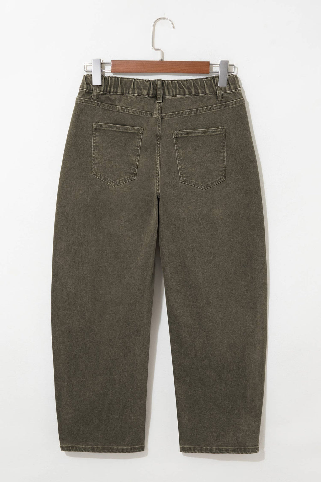 Square Patch Pocket Ankle-Length Barrel Jeans - Pre-order only