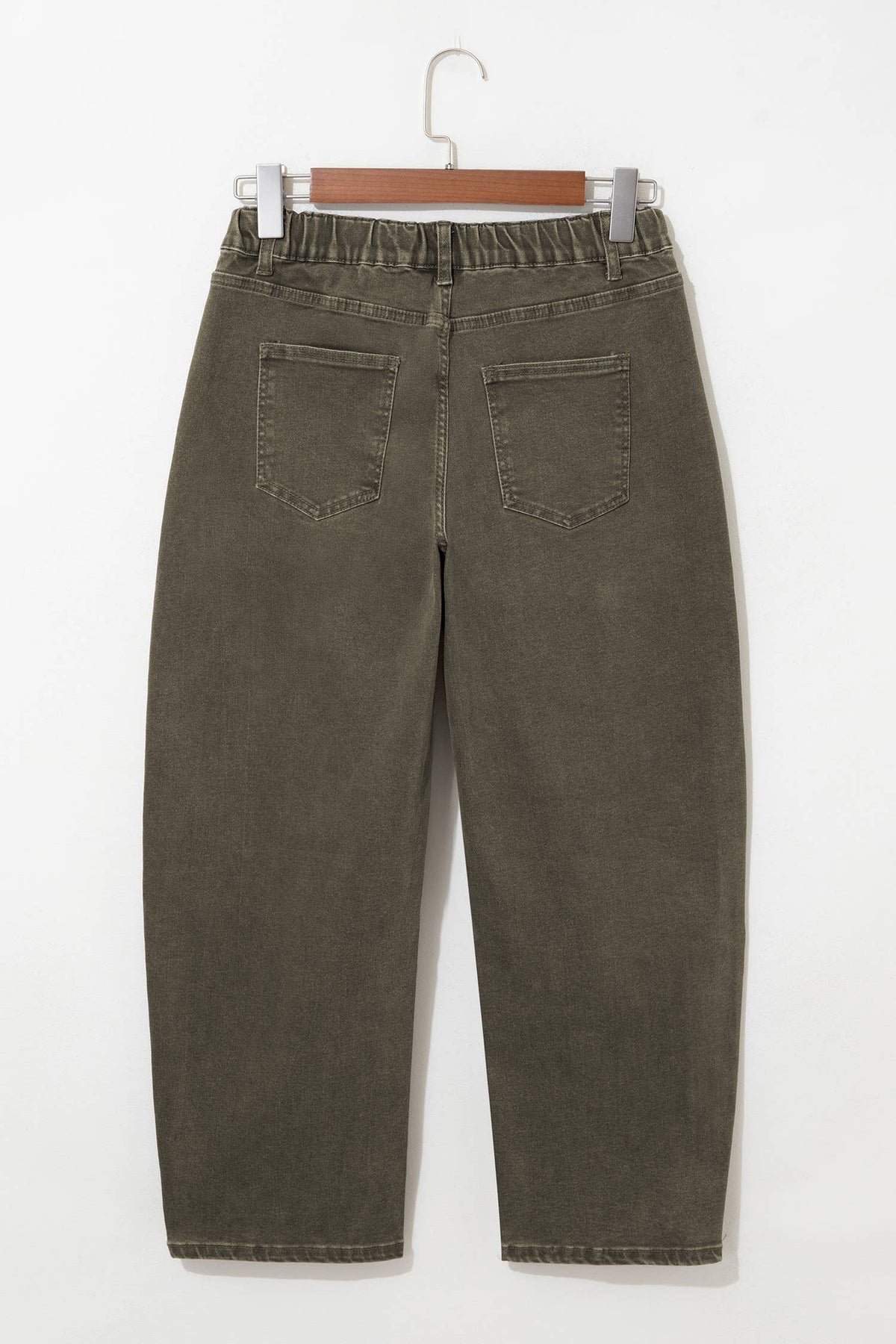 Square Patch Pocket Ankle-Length Barrel Jeans - Pre-order only