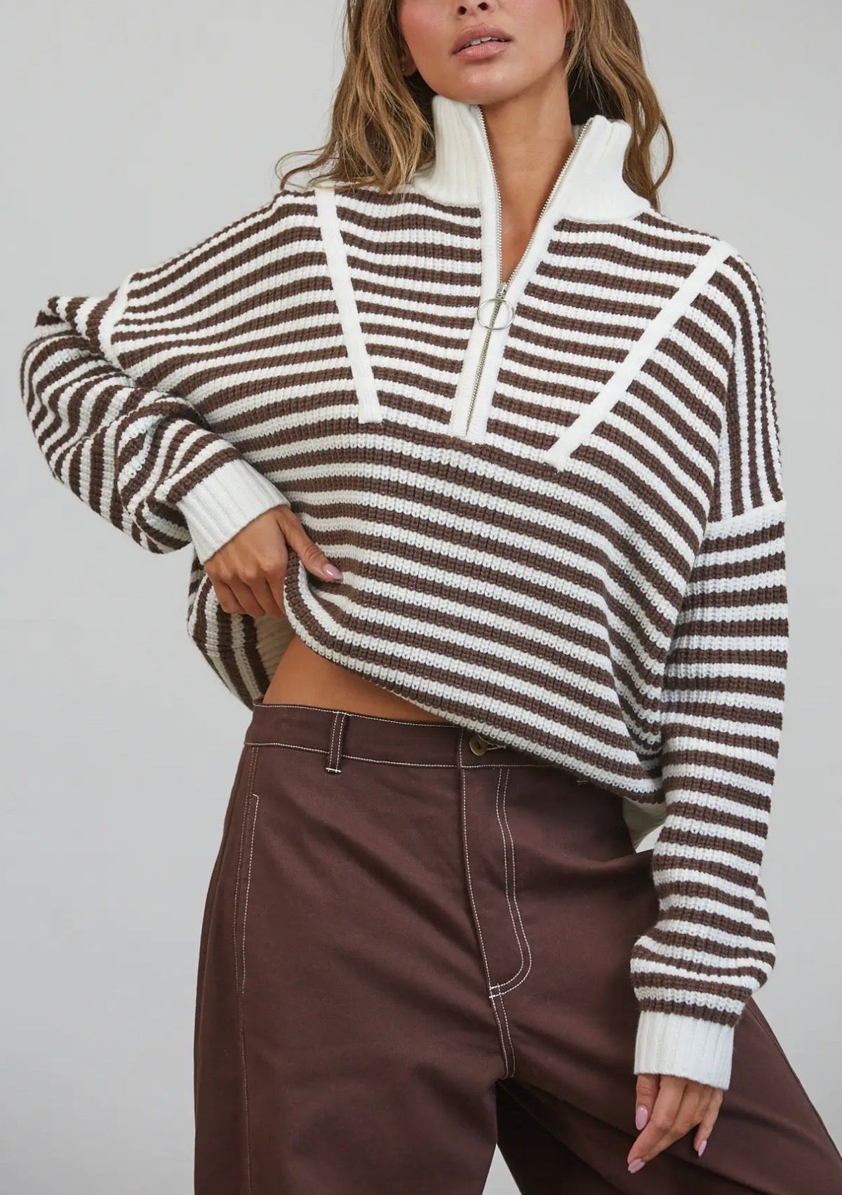 Preppy California Half-Zip Sweater