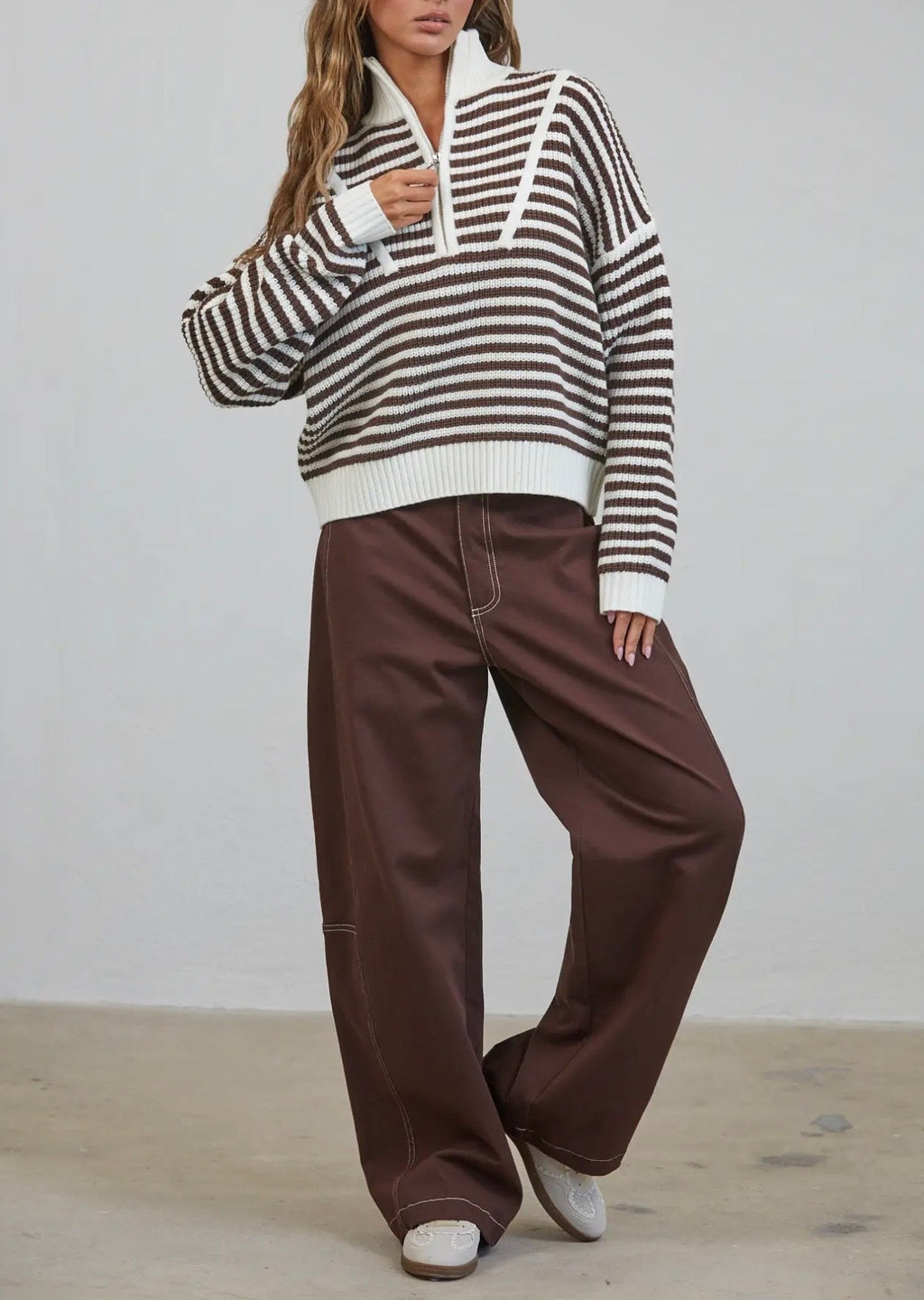 Preppy California Half-Zip Sweater