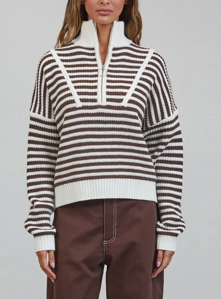 Preppy California Half-Zip Sweater