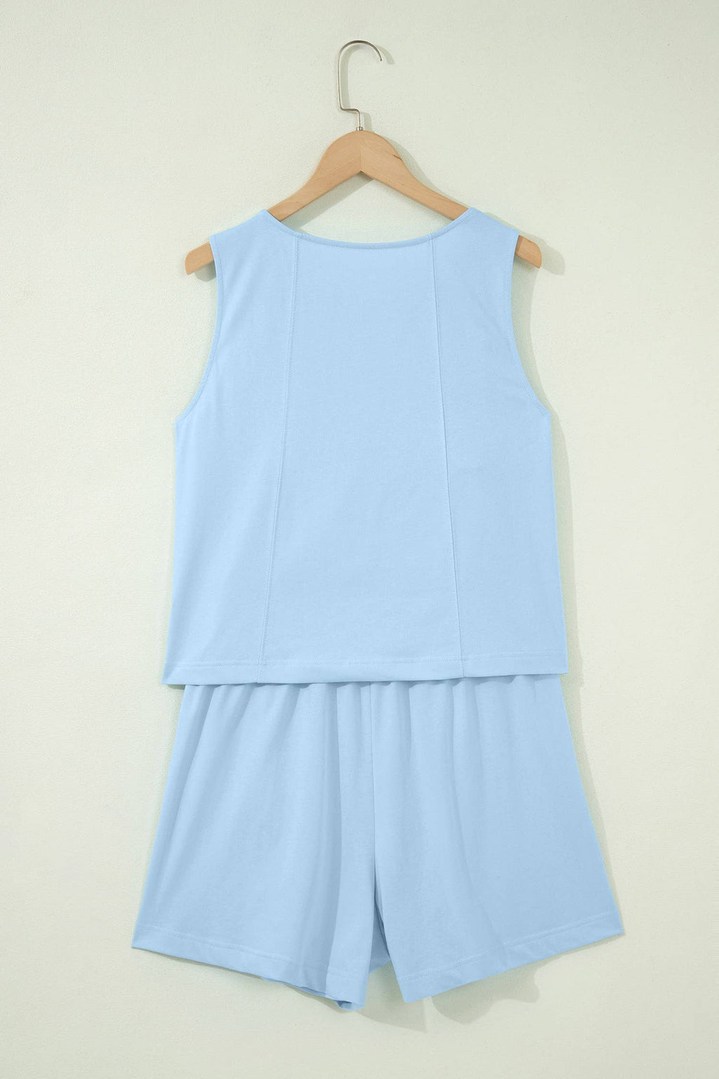 Stitched Detail Loose Tank Top and Shorts Set