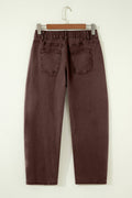 Square Patch Pocket Ankle-Length Barrel Jeans - Pre-order only